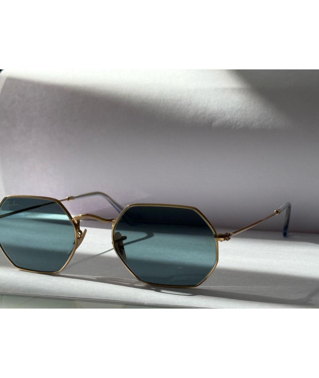 RAY BAN Голубые металлические солнцезащитные очки, фото 2