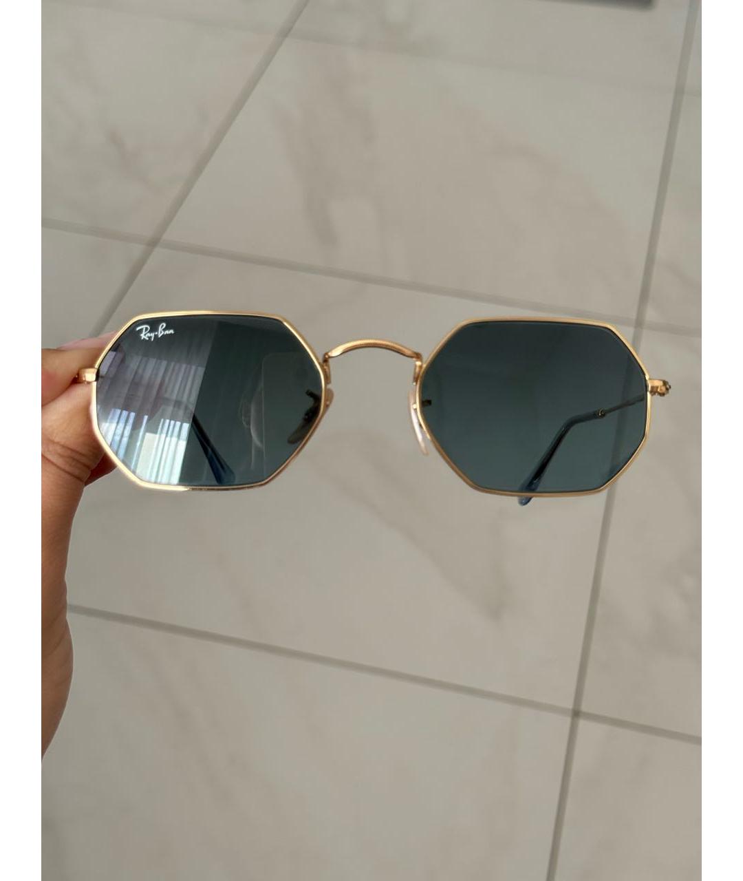 RAY BAN Голубые металлические солнцезащитные очки, фото 9