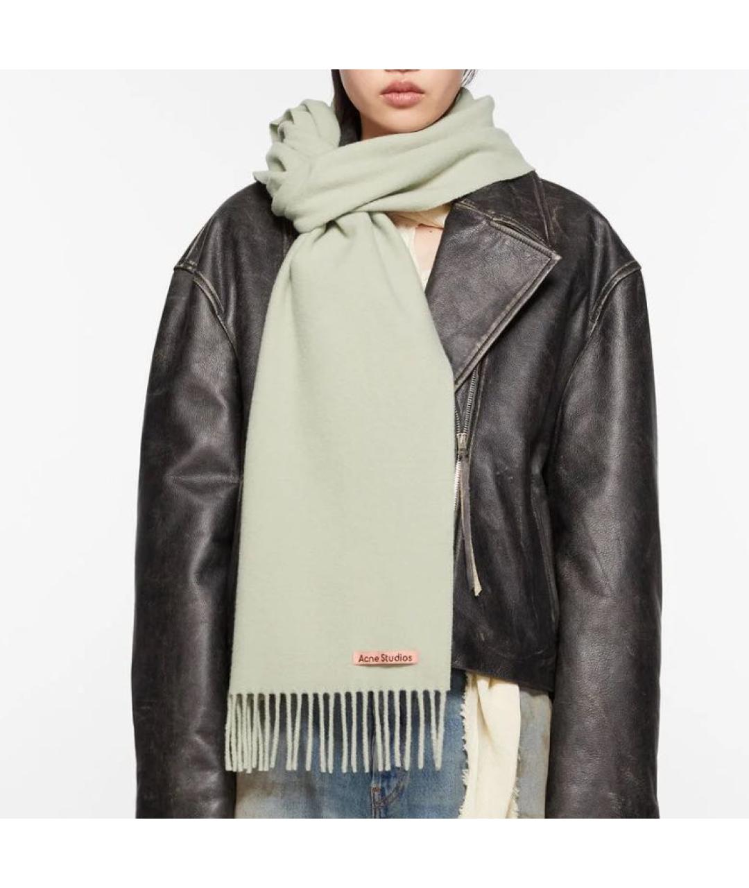 ACNE STUDIOS Бежевый шерстяной шарф, фото 2