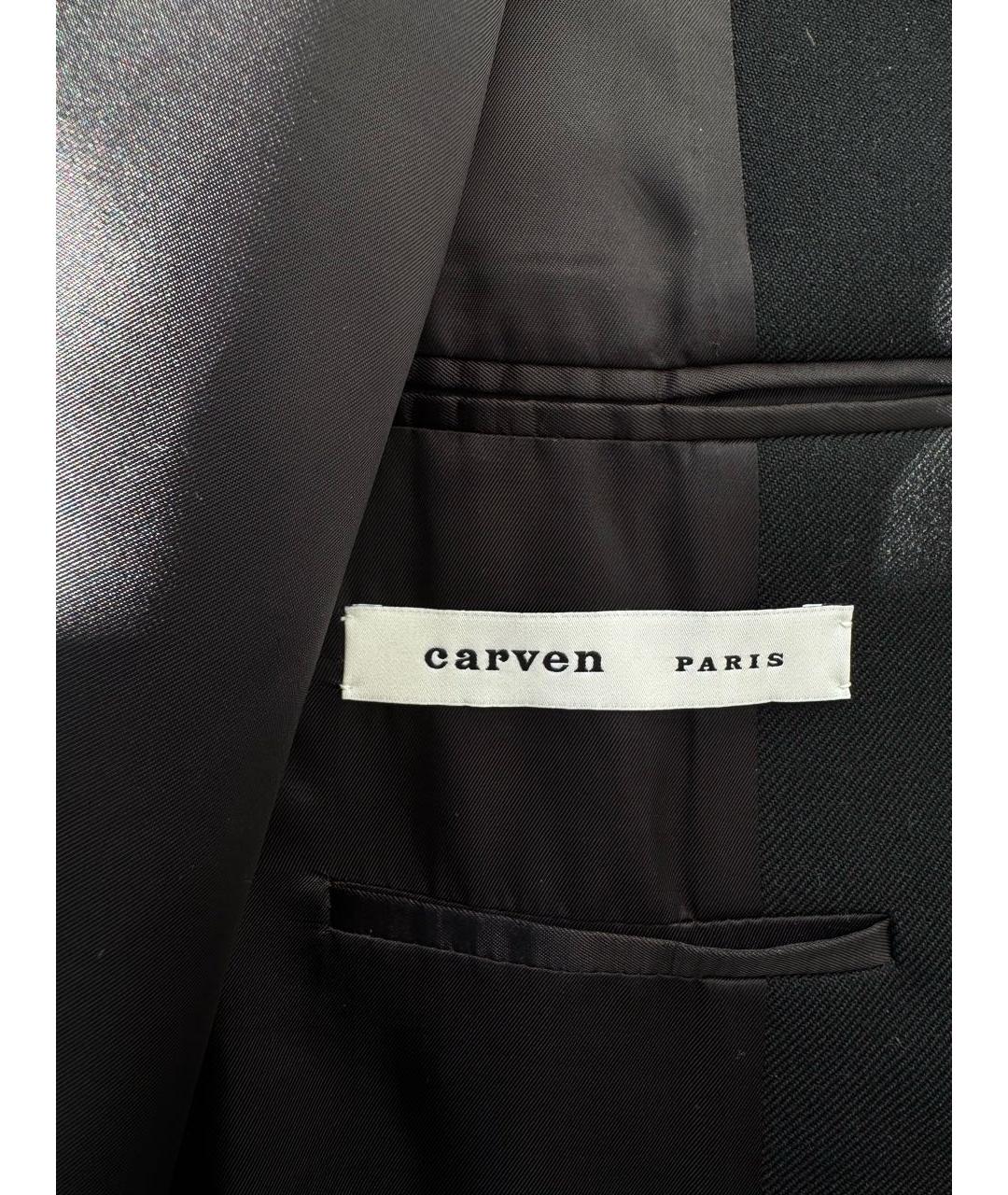 Carven Черное шерстяное пальто, фото 5