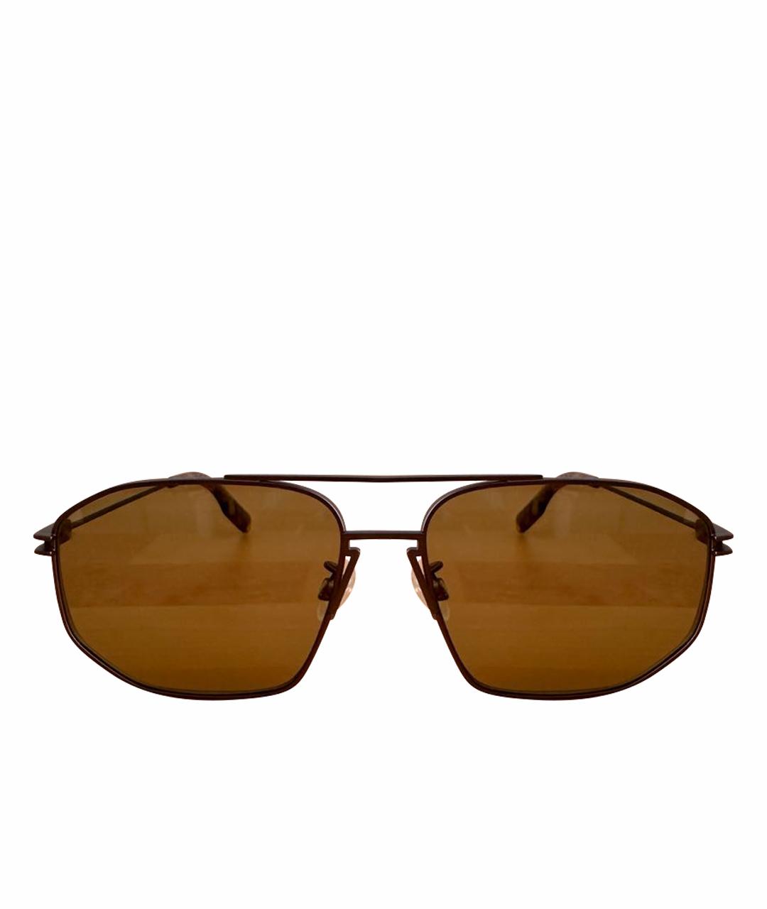ALEXANDER MCQUEEN Хаки металлические солнцезащитные очки, фото 1