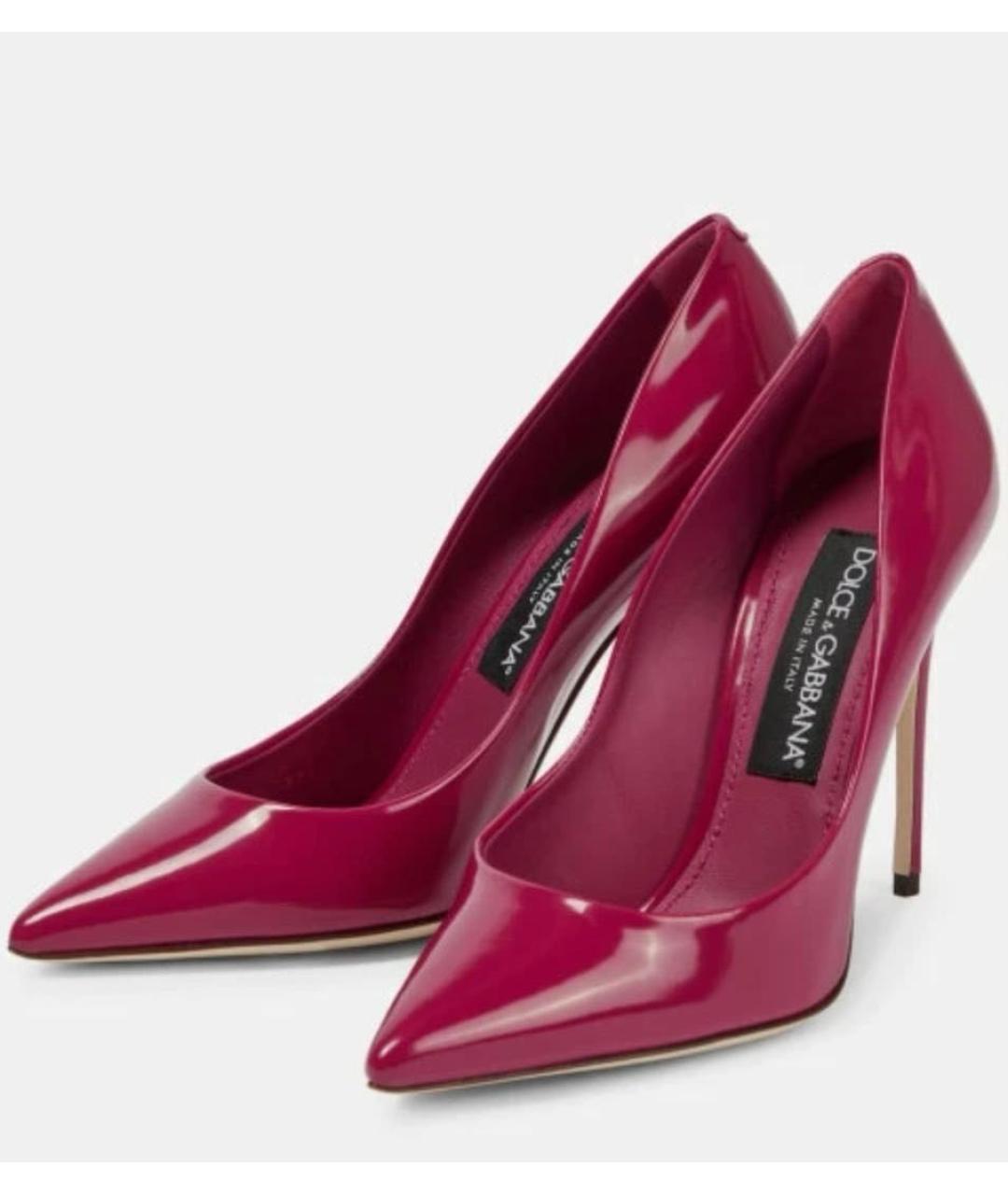 DOLCE&GABBANA Бордовые туфли из лакированной кожи, фото 3