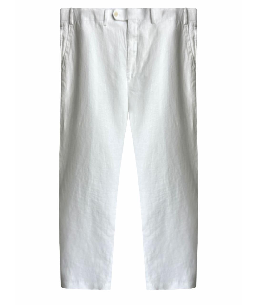 RALPH LAUREN Белые льняные повседневные брюки, фото 1
