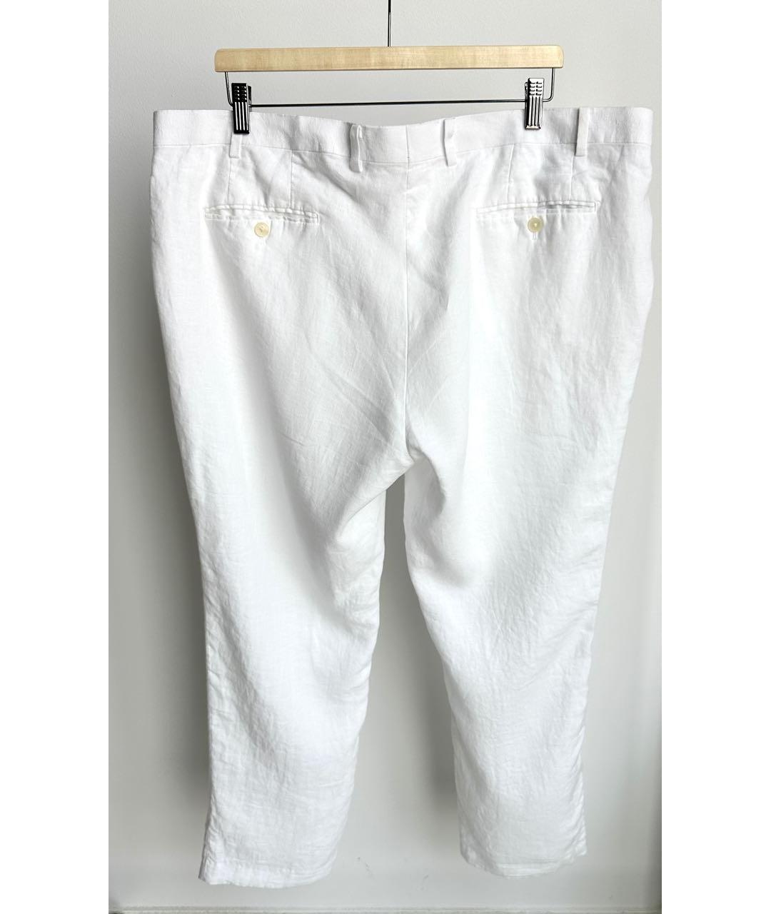 RALPH LAUREN Белые льняные повседневные брюки, фото 2