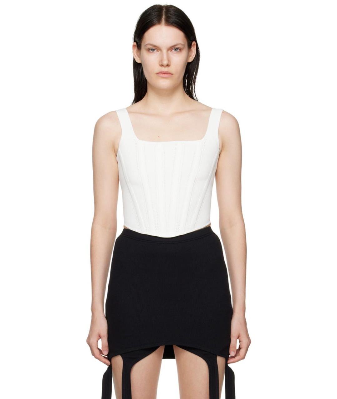 DION LEE Белый вискозный корсет, фото 7