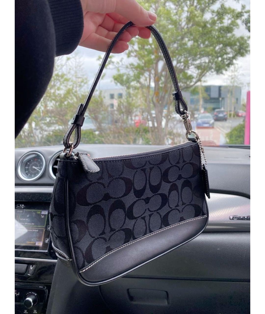 COACH Черная сумка с короткими ручками, фото 3