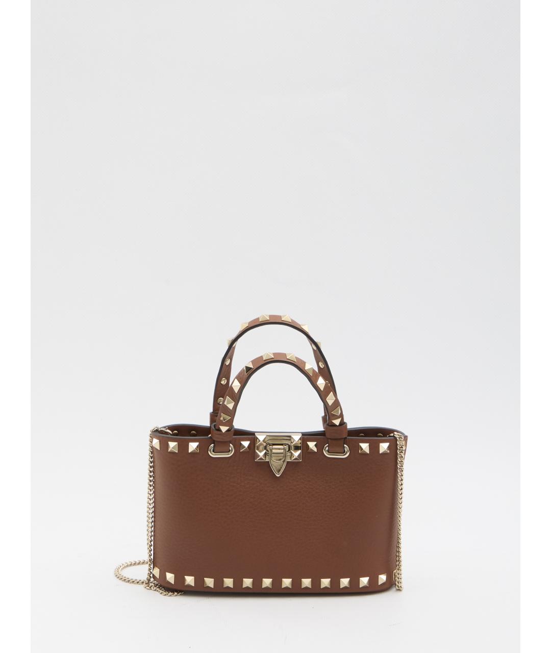 VALENTINO Коричневая кожаная сумка тоут, фото 5