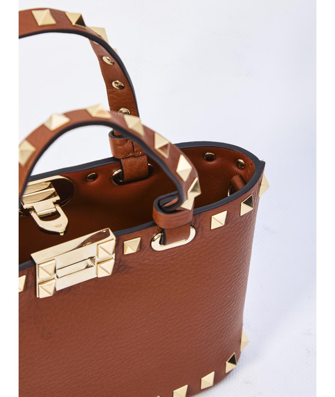 VALENTINO Коричневая кожаная сумка тоут, фото 4
