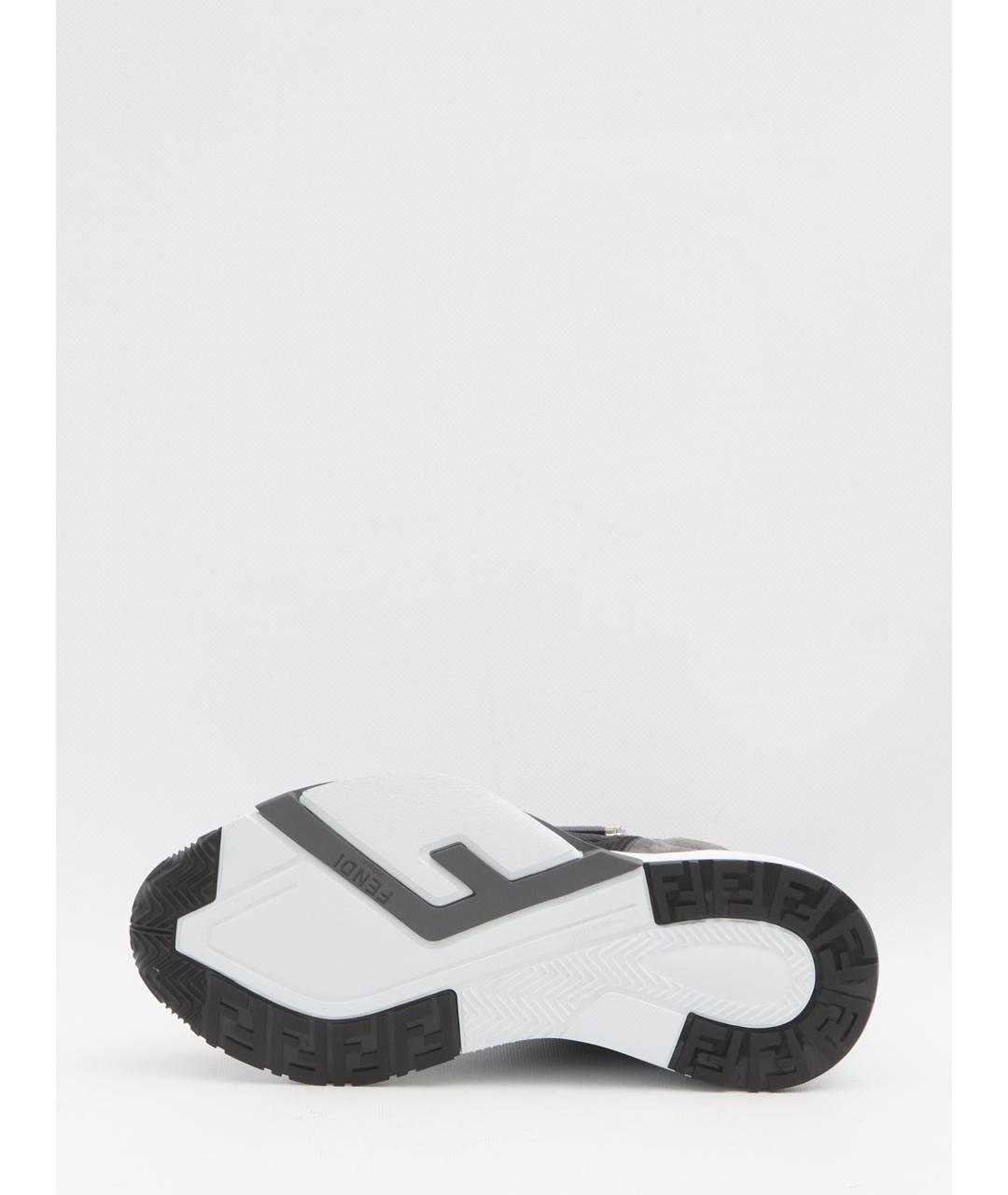 FENDI Черные кожаные низкие кроссовки / кеды, фото 4