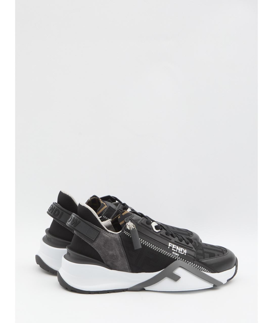 FENDI Черные кожаные низкие кроссовки / кеды, фото 3