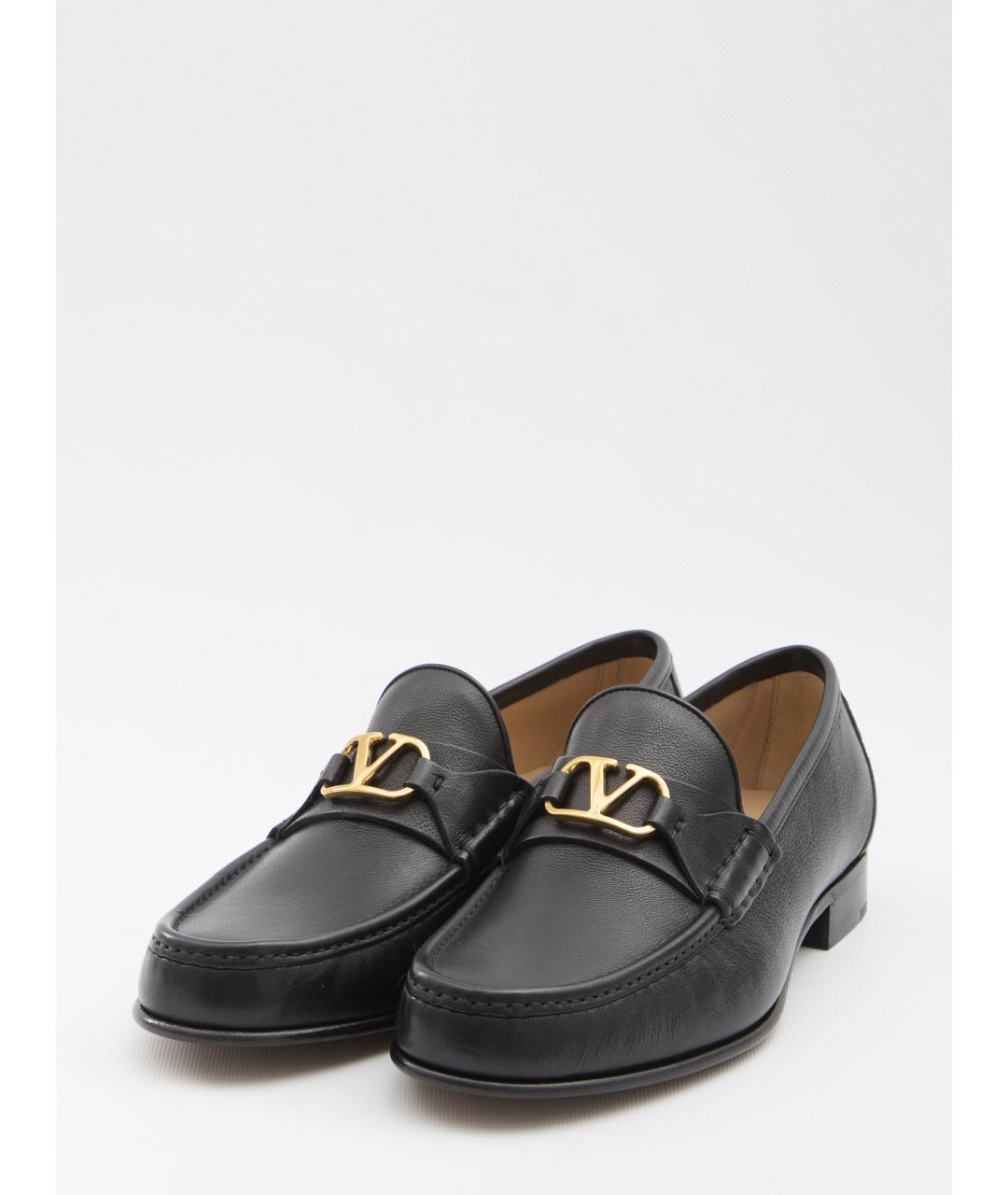VALENTINO Черные кожаные лоферы, фото 2