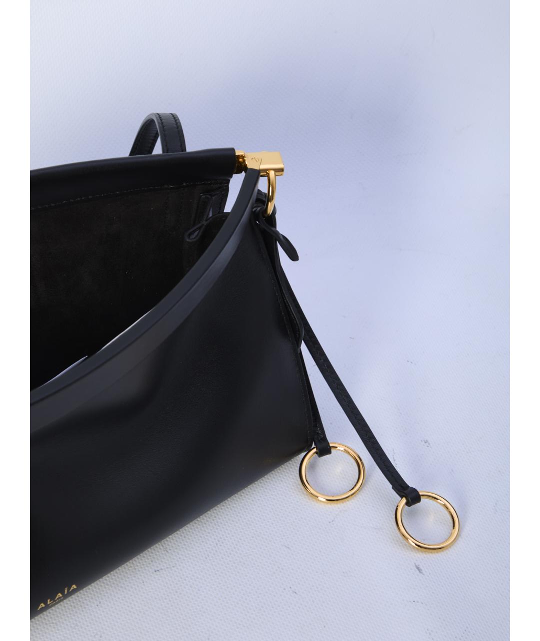 ALAIA Черная кожаная сумка через плечо, фото 4
