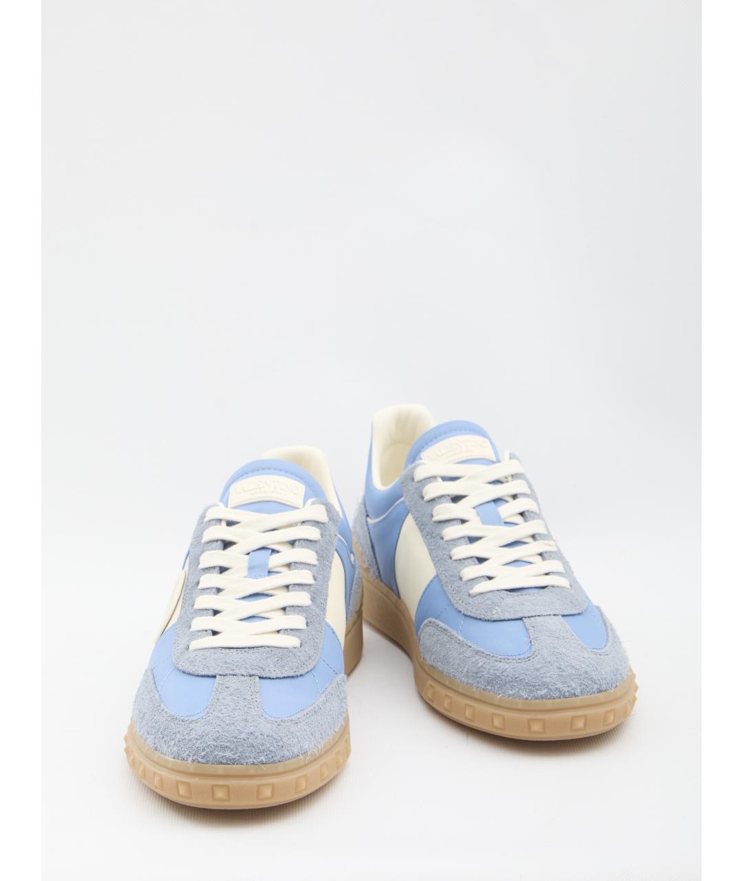 VALENTINO Голубые кожаные низкие кроссовки / кеды, фото 5