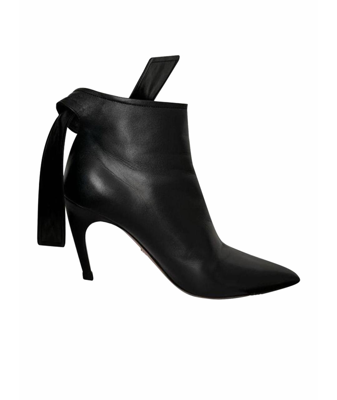 CHRISTIAN DIOR Черные кожаные ботильоны, фото 1