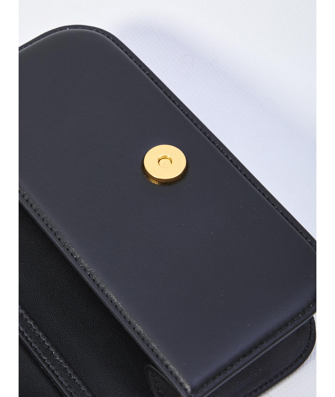 VALENTINO Черная кожаная сумка через плечо, фото 4