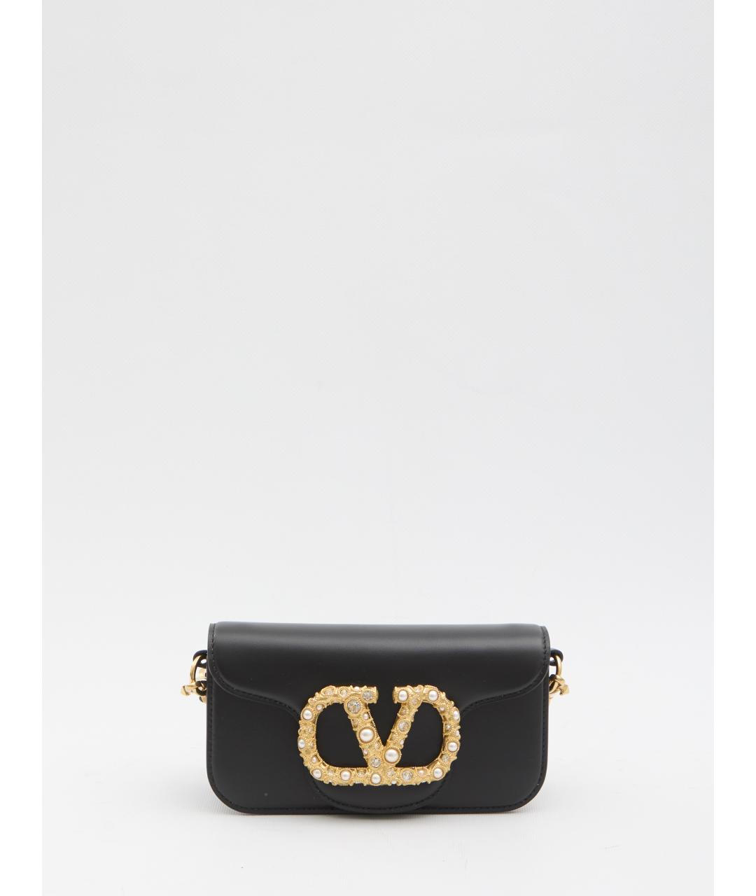 VALENTINO Черная кожаная сумка через плечо, фото 5