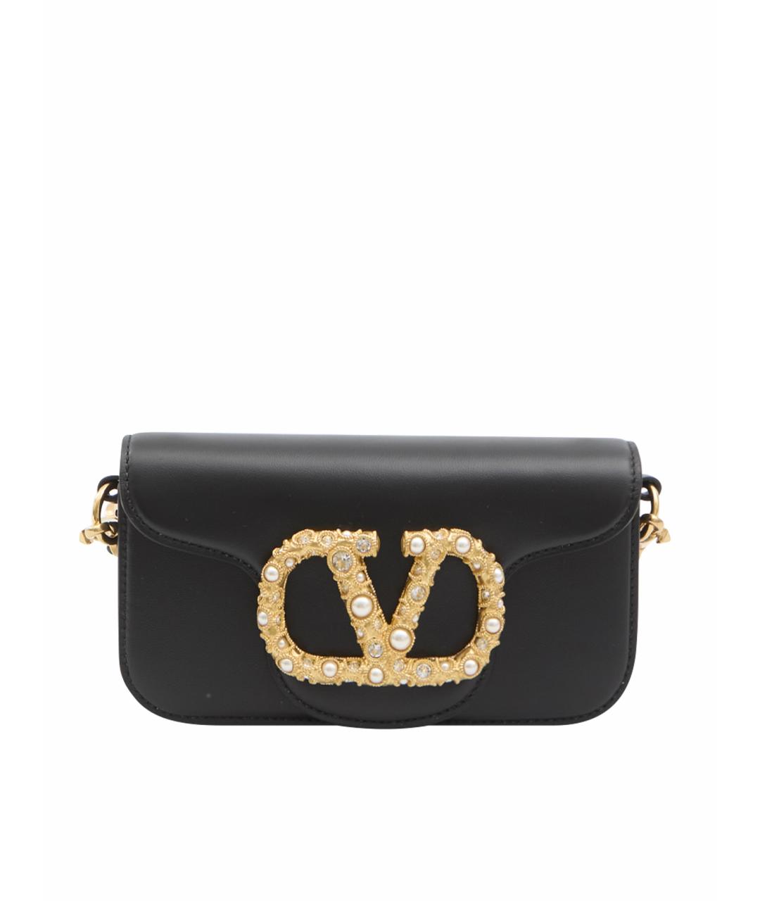 VALENTINO Черная кожаная сумка через плечо, фото 1