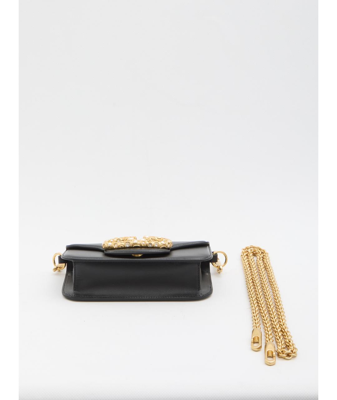 VALENTINO Черная кожаная сумка через плечо, фото 3