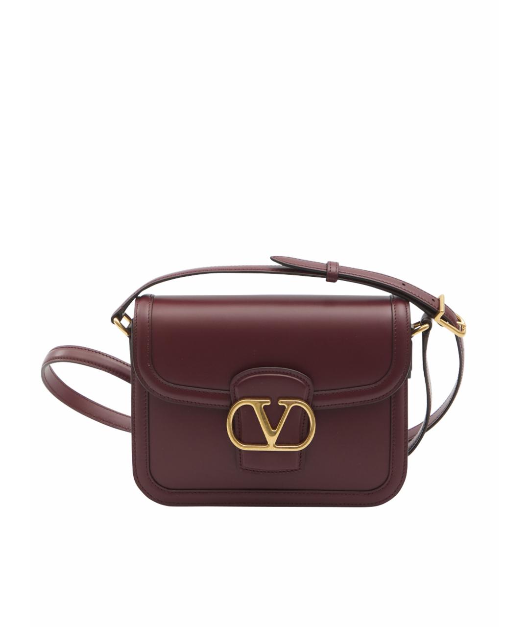 VALENTINO Бордовая кожаная сумка через плечо, фото 1