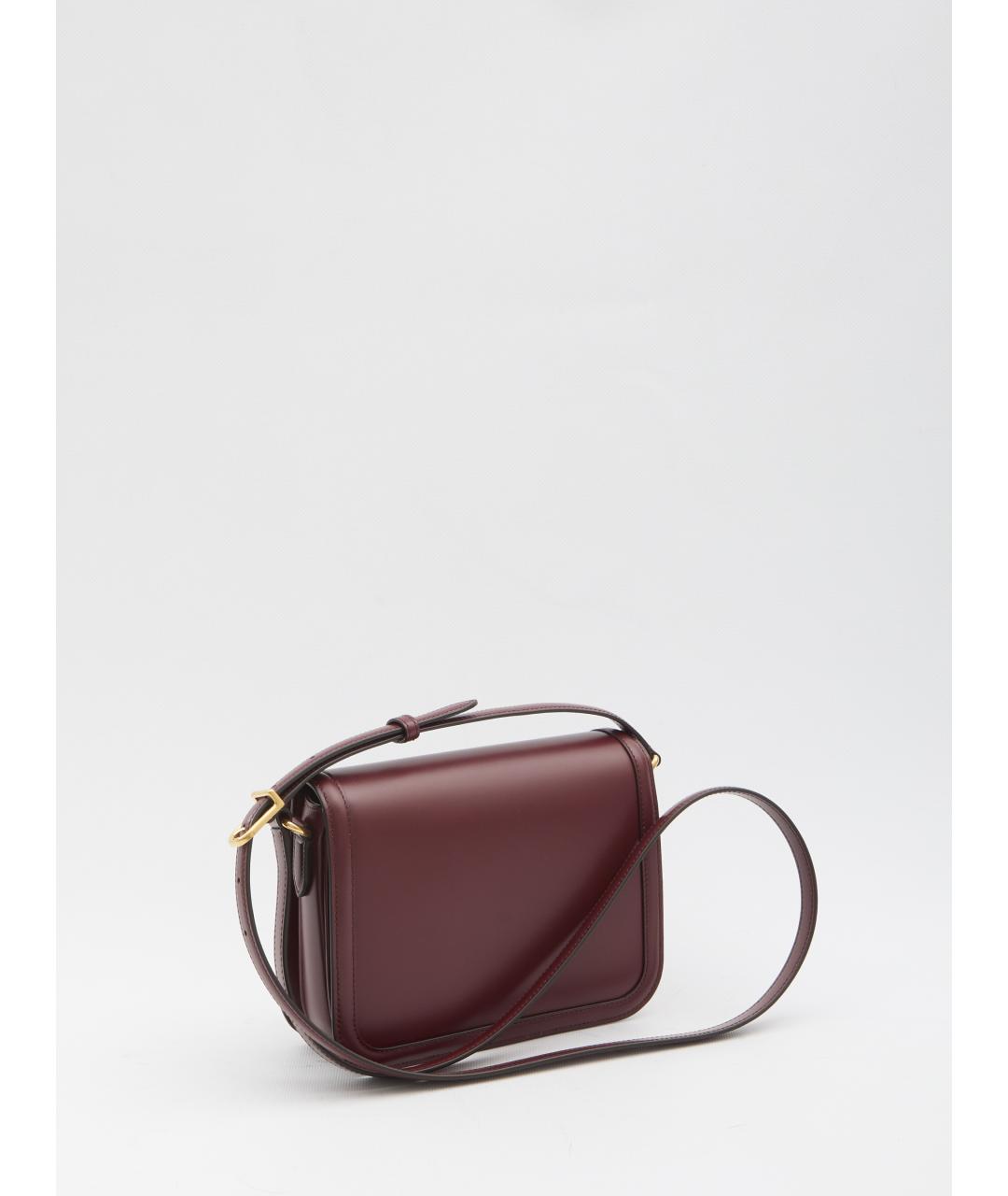VALENTINO Бордовая кожаная сумка через плечо, фото 2