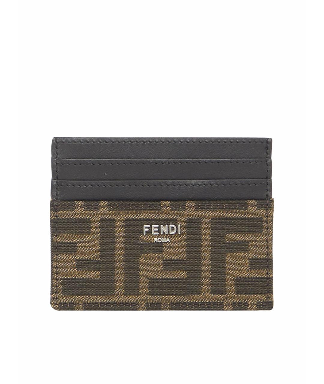 FENDI Коричневый кожаный кардхолдер, фото 1