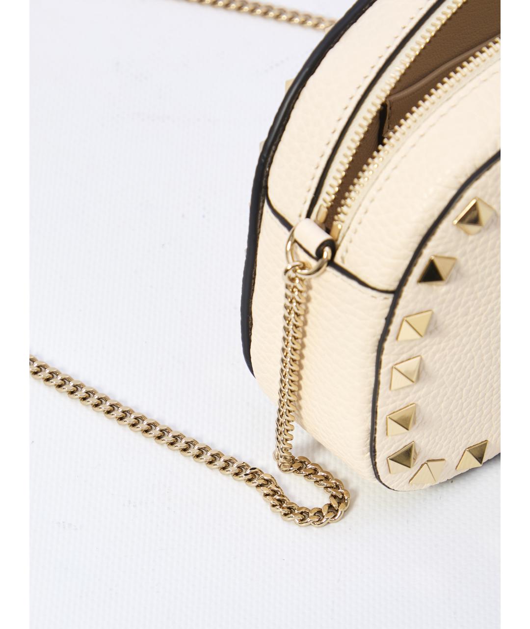VALENTINO Белая кожаная сумка через плечо, фото 4