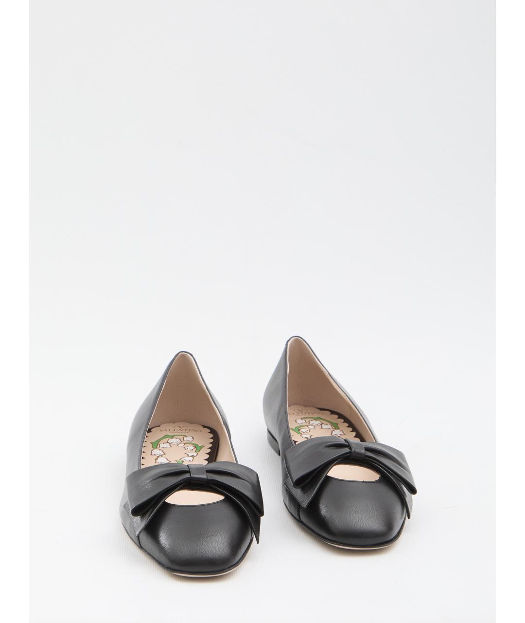 VALENTINO Черные кожаные балетки, фото 5