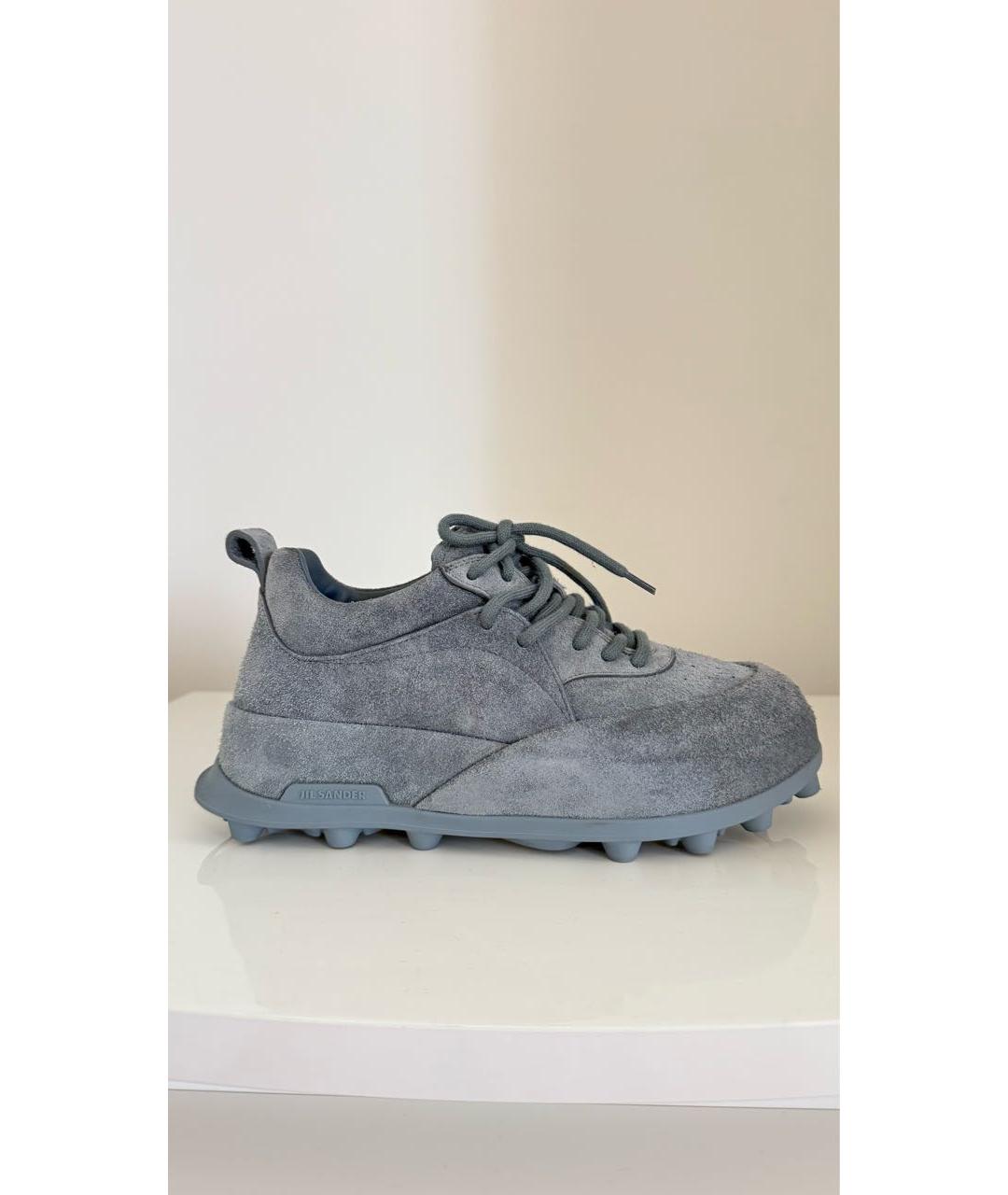 JIL SANDER Серые замшевые кроссовки, фото 5