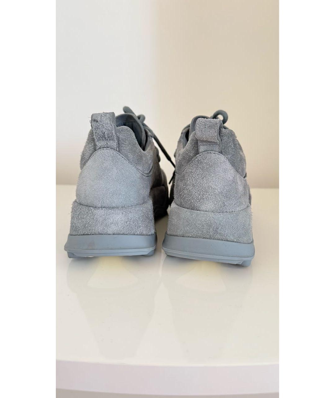 JIL SANDER Серые замшевые кроссовки, фото 4