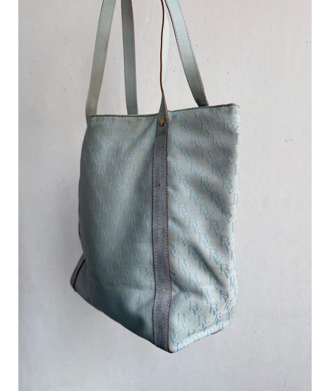 BOTTEGA VENETA Голубая сумка с короткими ручками, фото 3