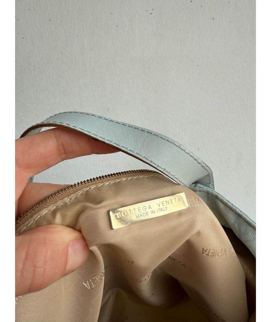 BOTTEGA VENETA Голубая сумка с короткими ручками, фото 5