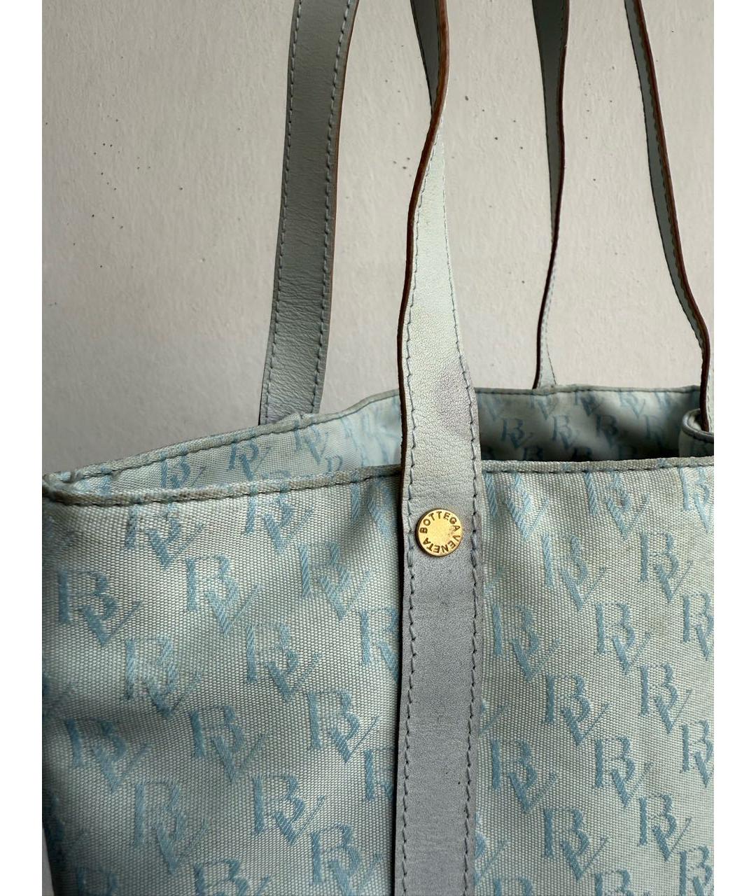 BOTTEGA VENETA Голубая сумка с короткими ручками, фото 4