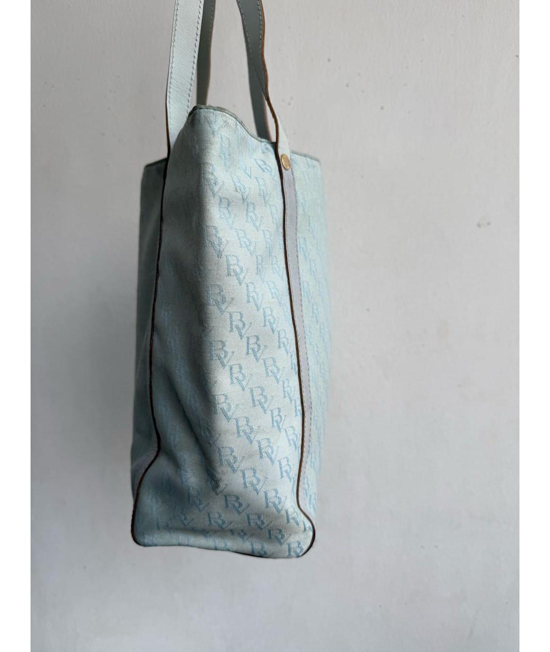 BOTTEGA VENETA Голубая сумка с короткими ручками, фото 8