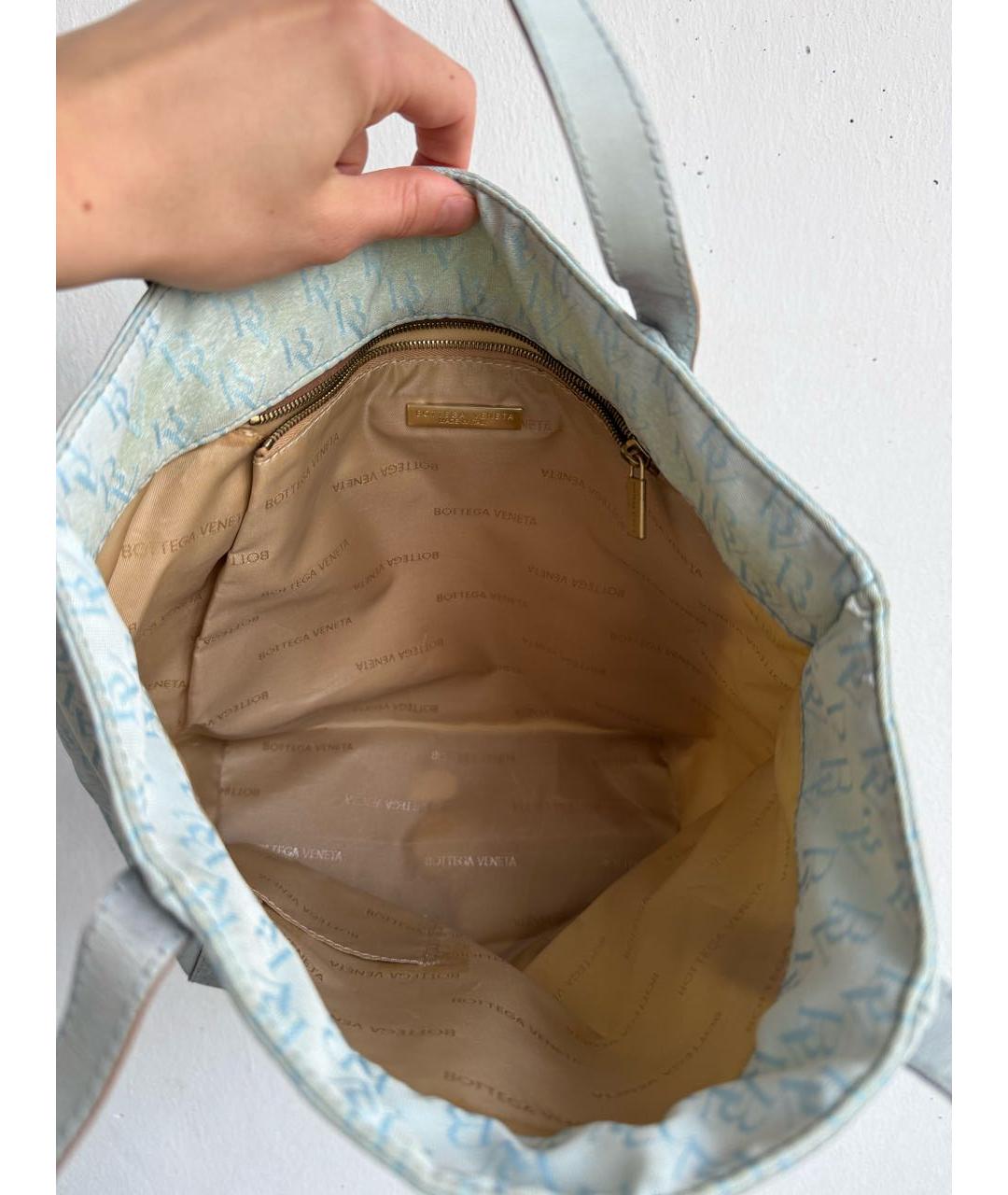 BOTTEGA VENETA Голубая сумка с короткими ручками, фото 6