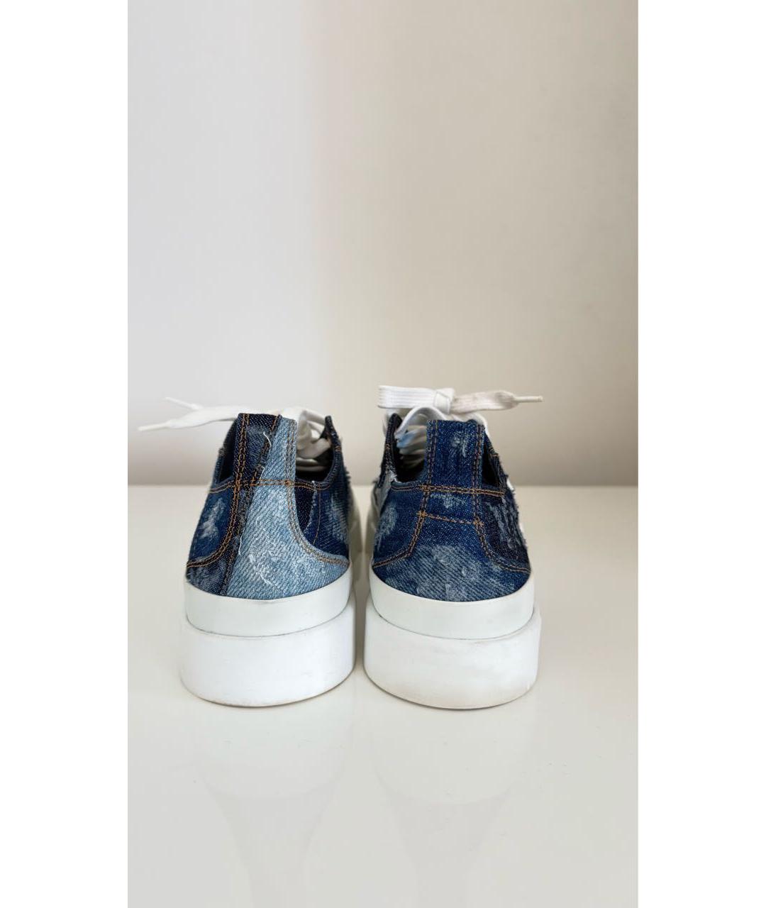 DOLCE&GABBANA Синие текстильные кеды, фото 4