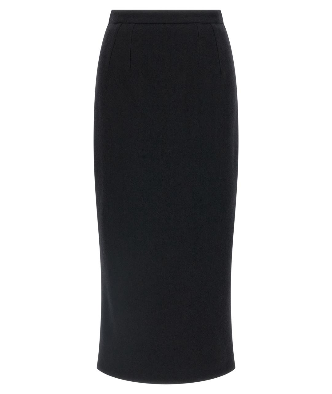 DOLCE&GABBANA Черная шерстяная юбка миди, фото 1