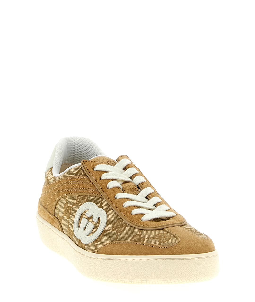 GUCCI Бежевые замшевые кеды, фото 2
