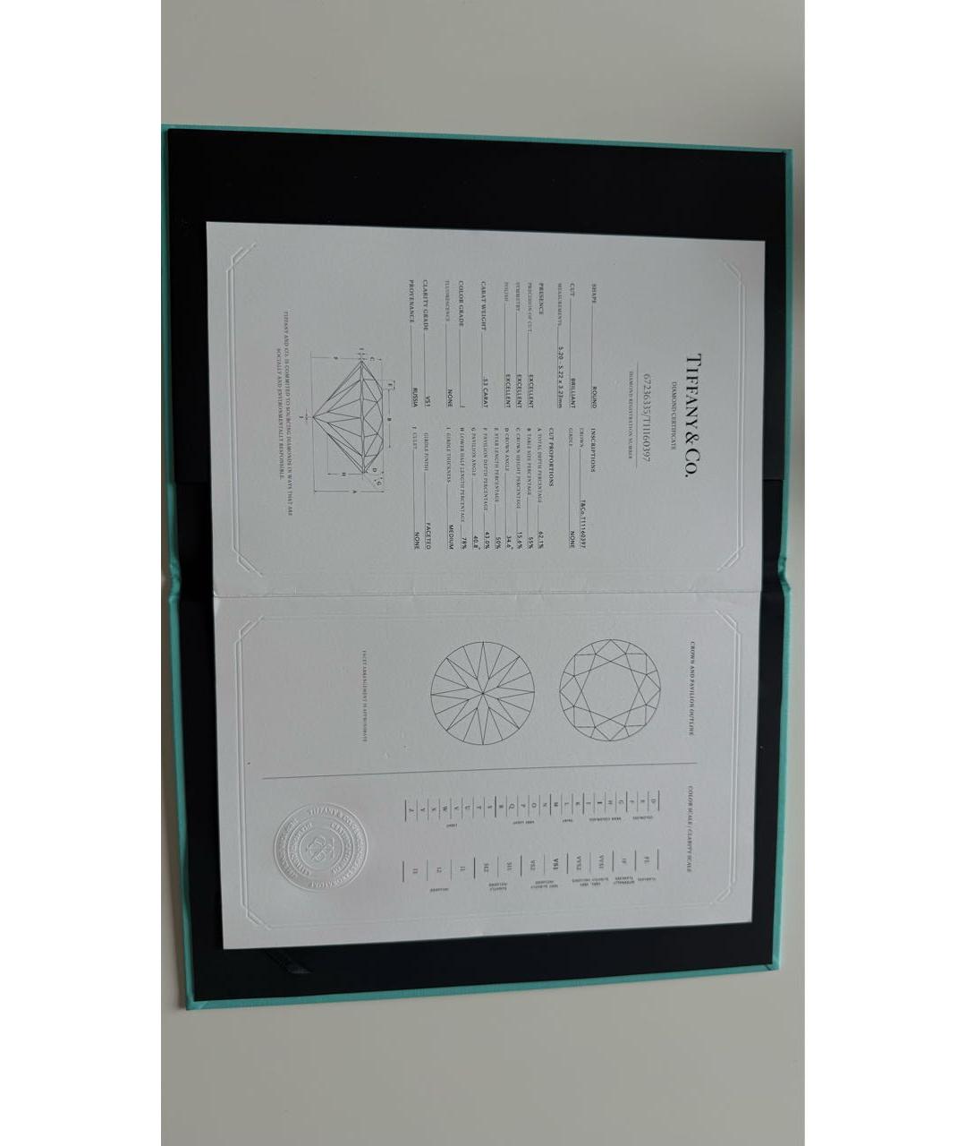 TIFFANY&CO Платиновое кольцо, фото 3