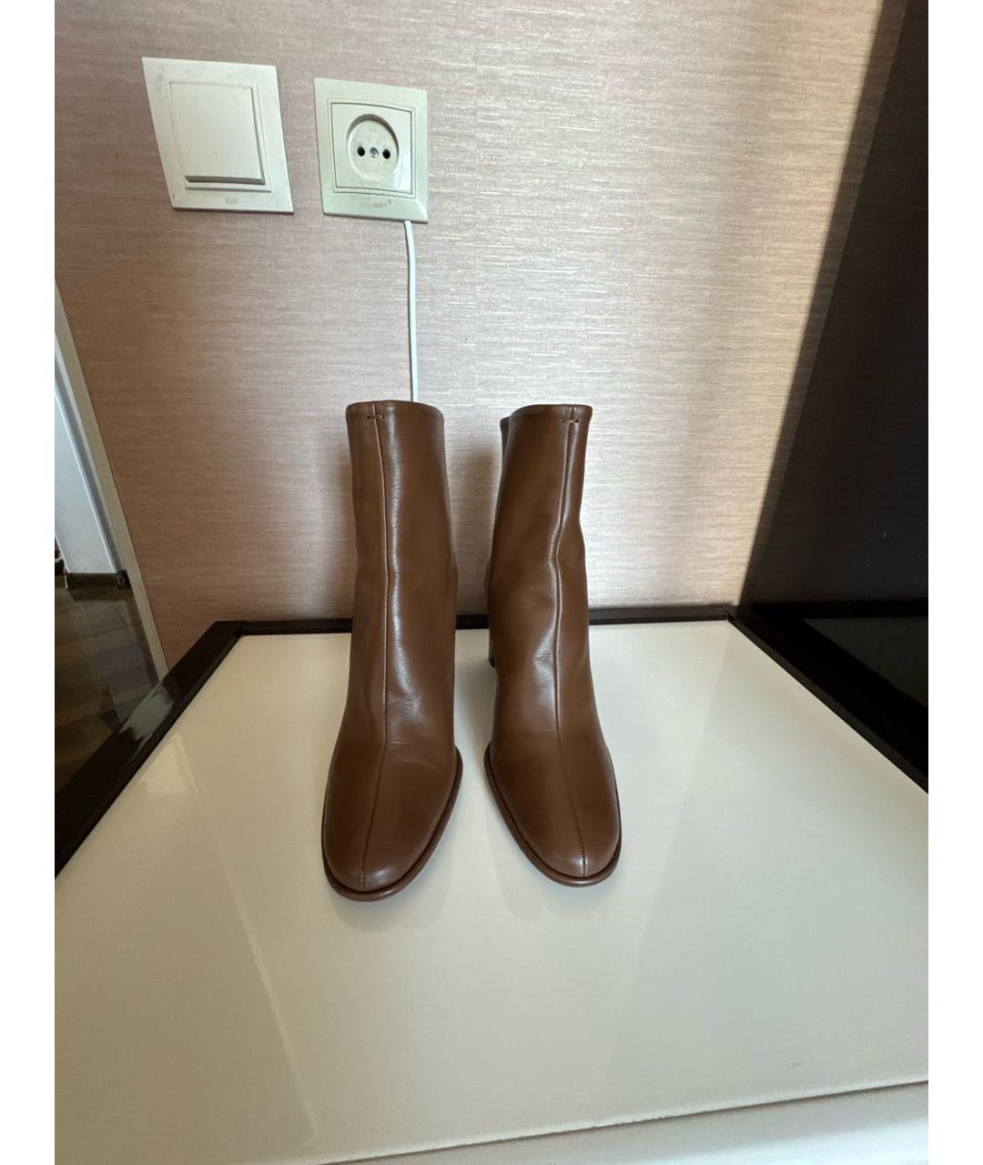 MAX MARA Коричневые кожаные ботильоны, фото 2