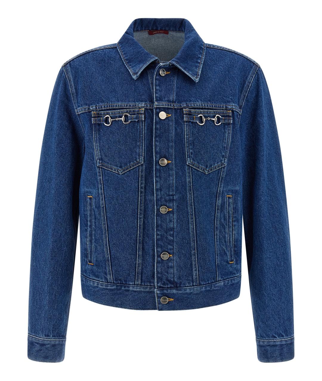 GUCCI Синяя хлопковая куртка, фото 1