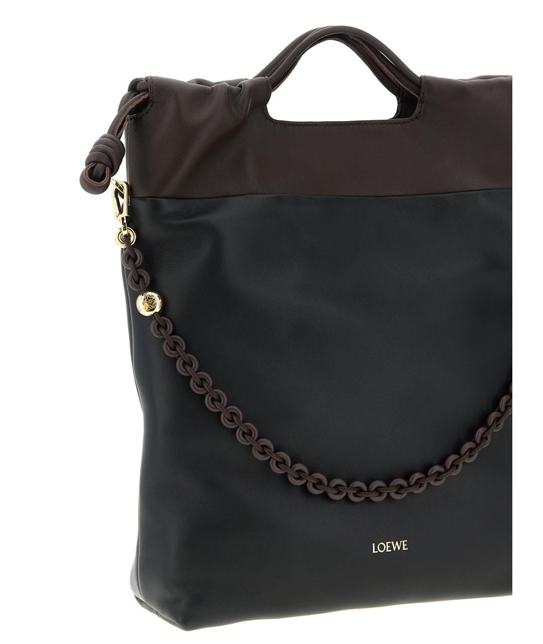 LOEWE Черная кожаная сумка тоут, фото 3