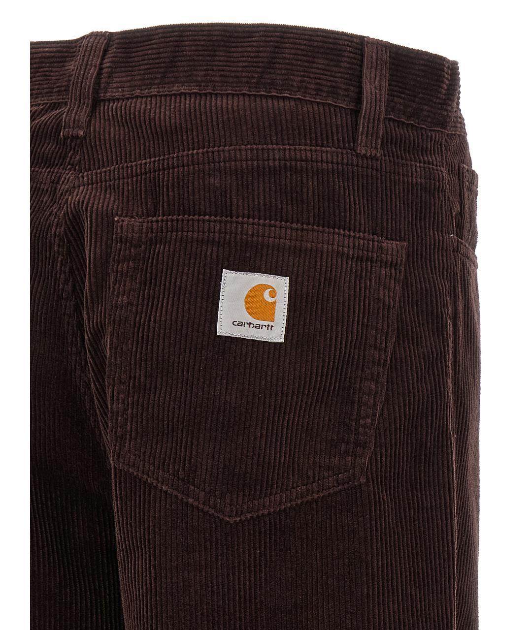 CARHARTT WIP Коричневые хлопковые повседневные брюки, фото 4