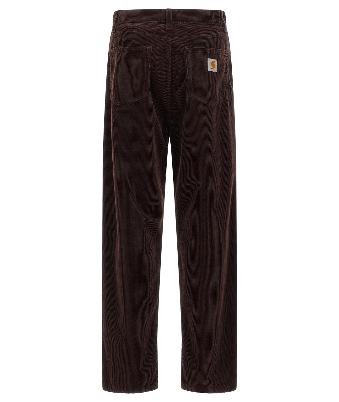 CARHARTT WIP Коричневые хлопковые повседневные брюки, фото 2