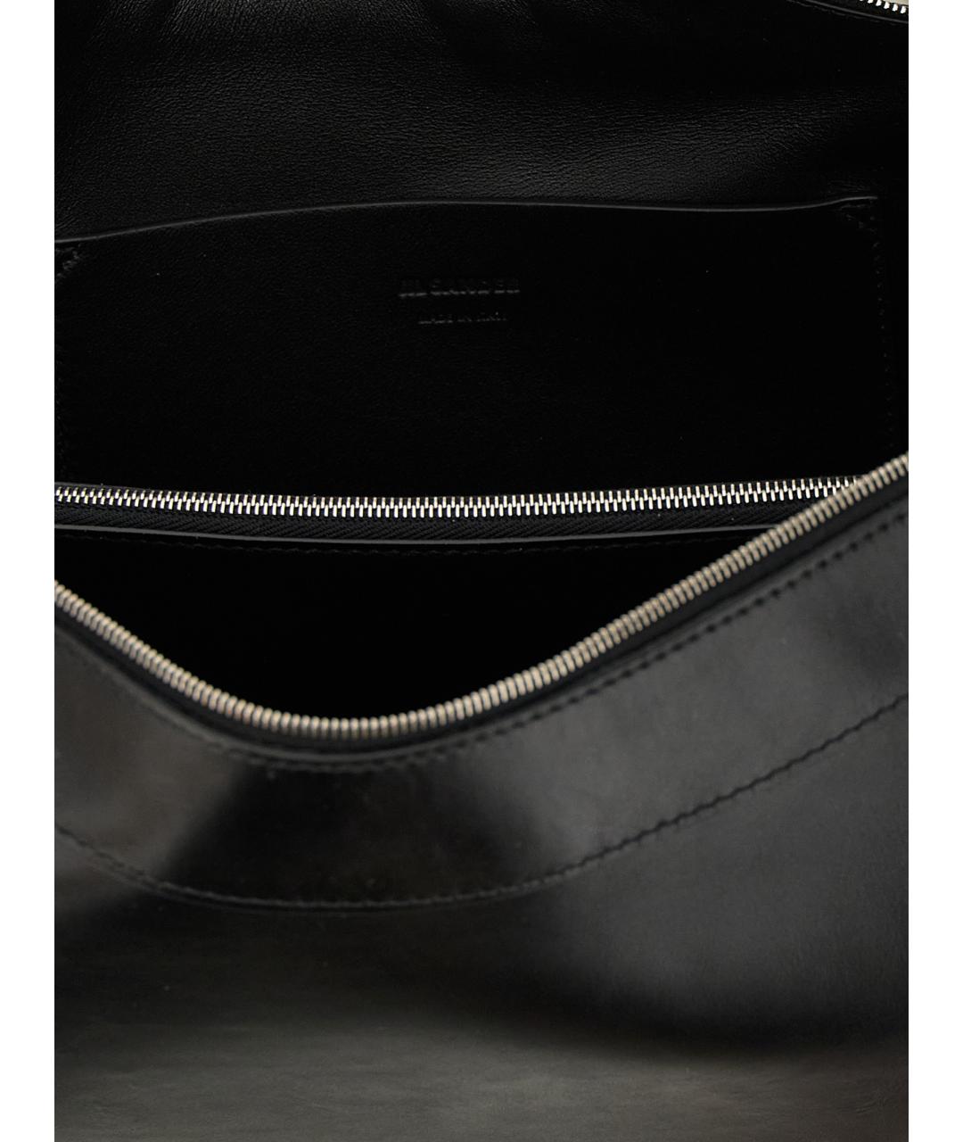 JIL SANDER Черная кожаная сумка через плечо, фото 4