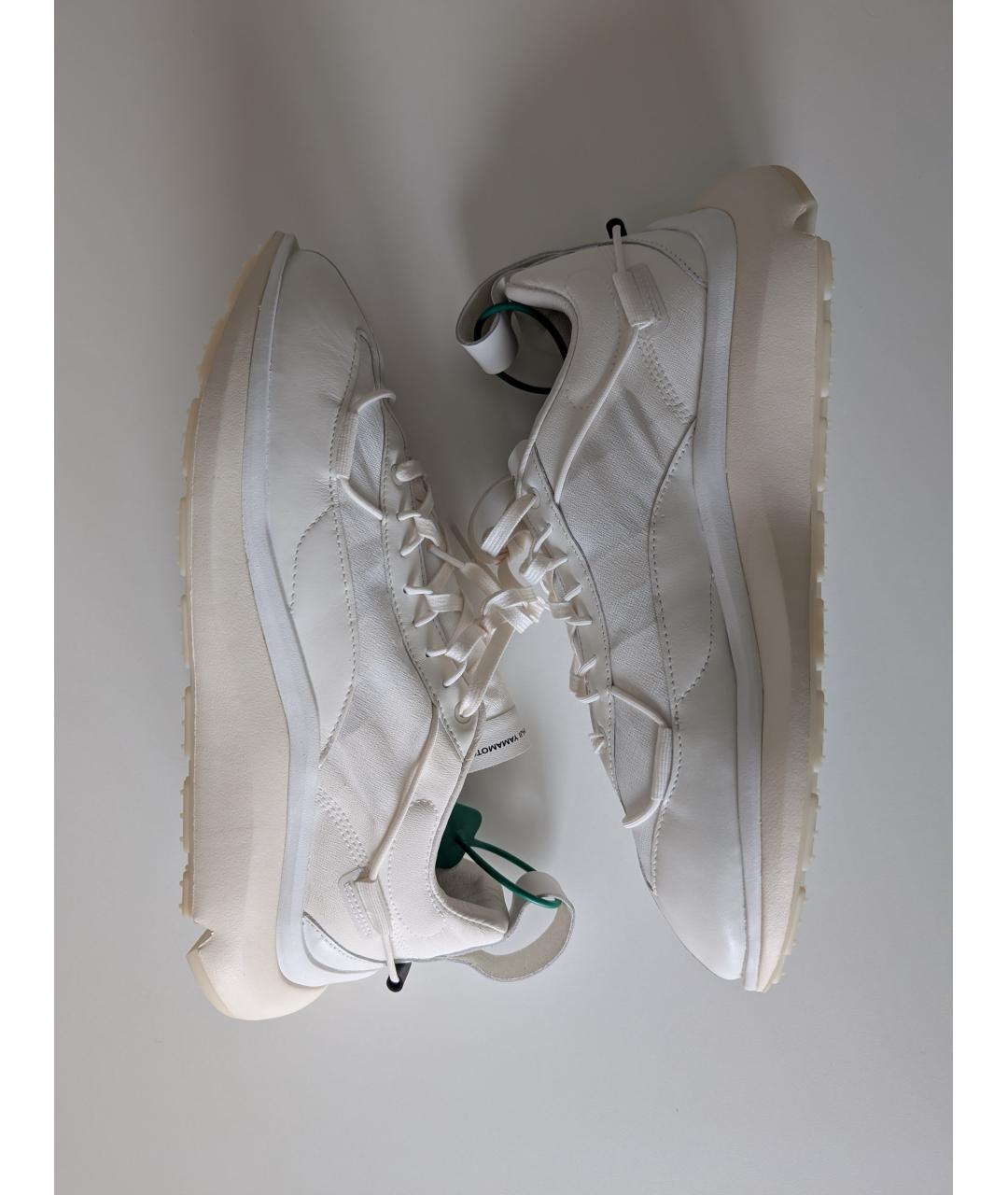 Y-3 Белые кожаные низкие кроссовки / кеды, фото 4