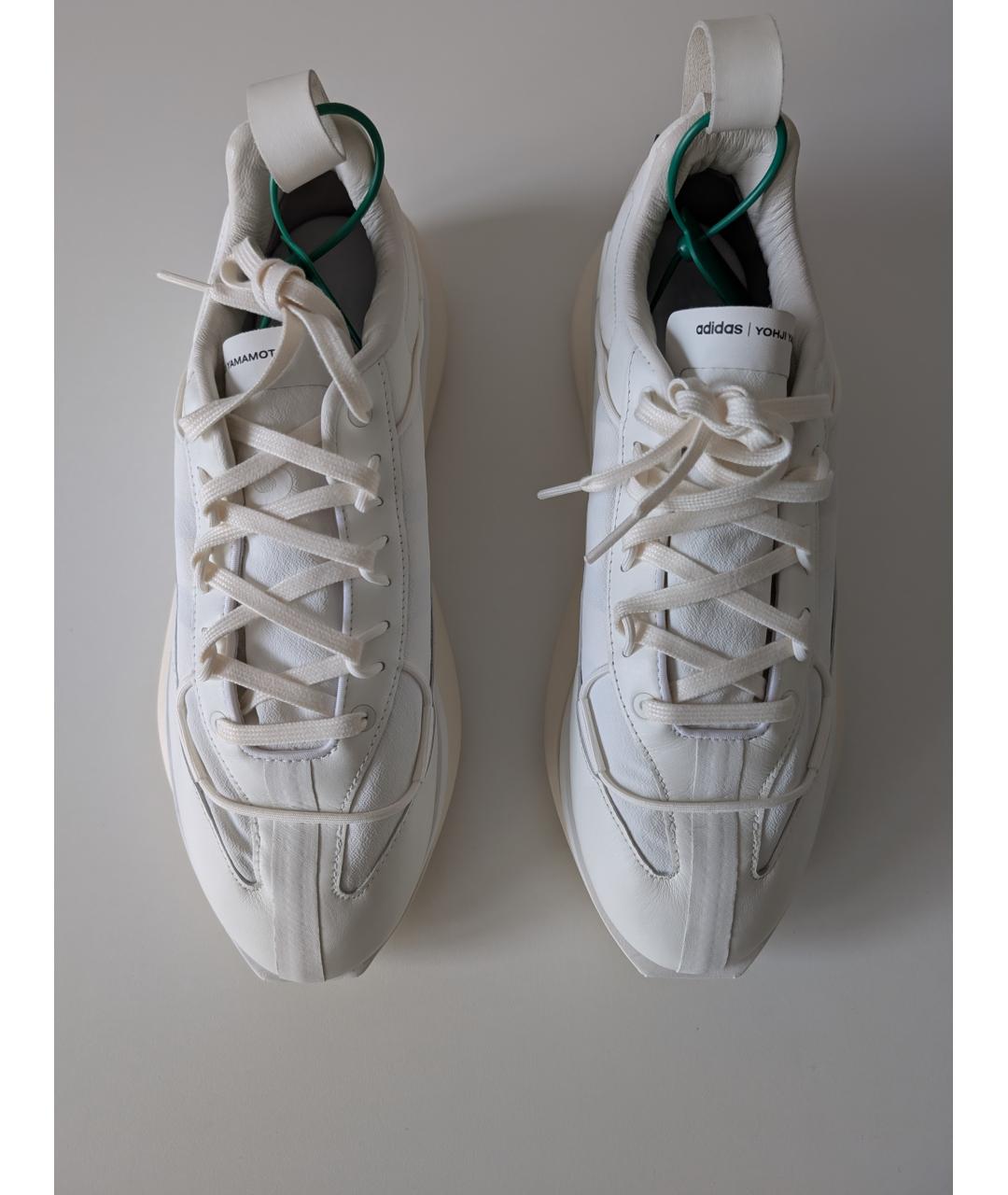 Y-3 Белые кожаные низкие кроссовки / кеды, фото 2
