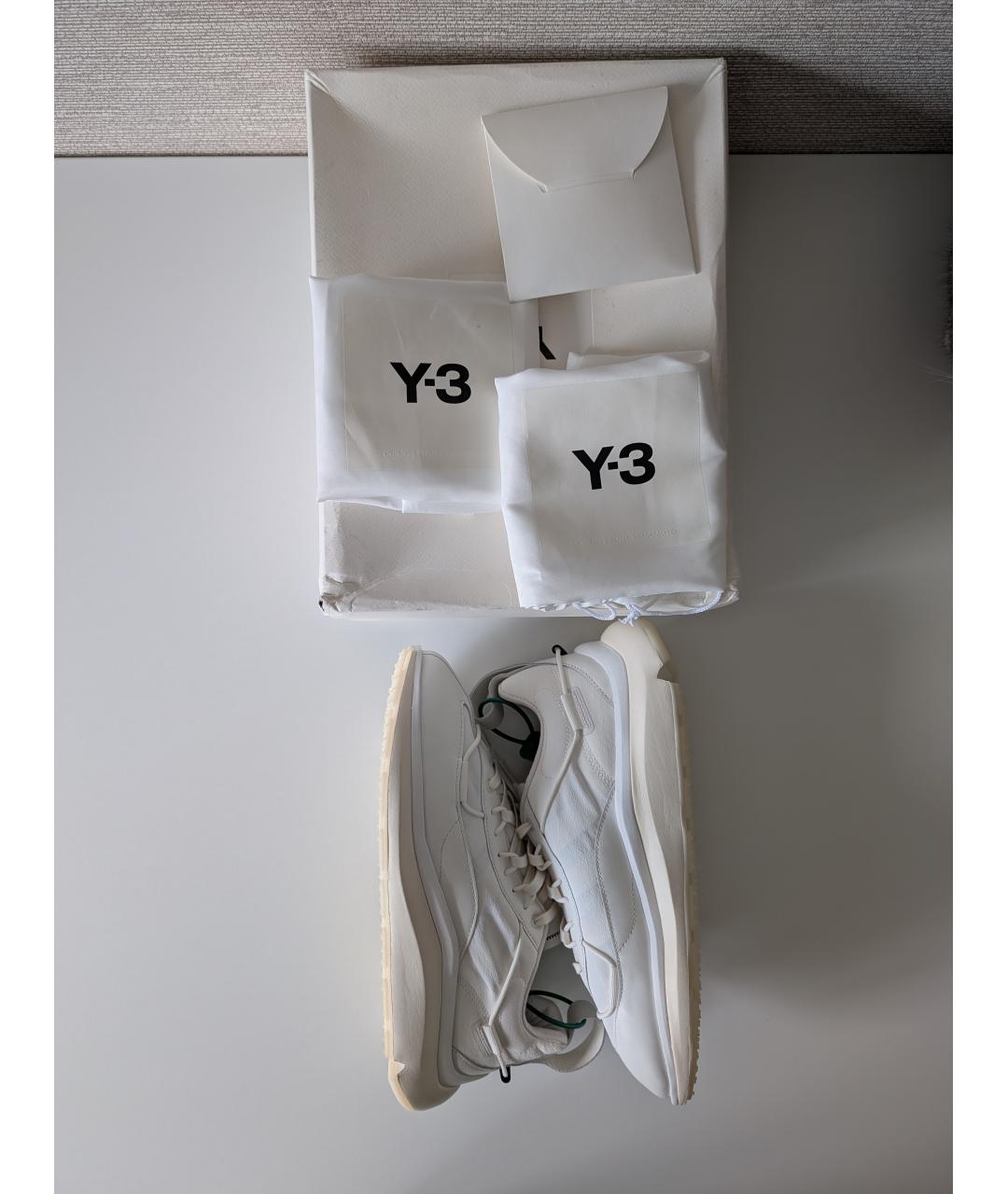 Y-3 Белые кожаные низкие кроссовки / кеды, фото 7