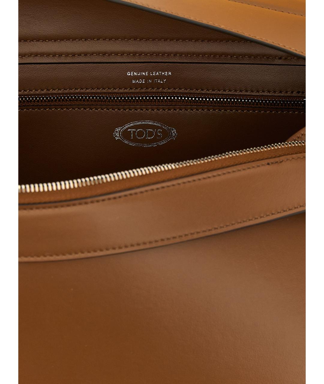 TOD'S Коричневая кожаная сумка через плечо, фото 4
