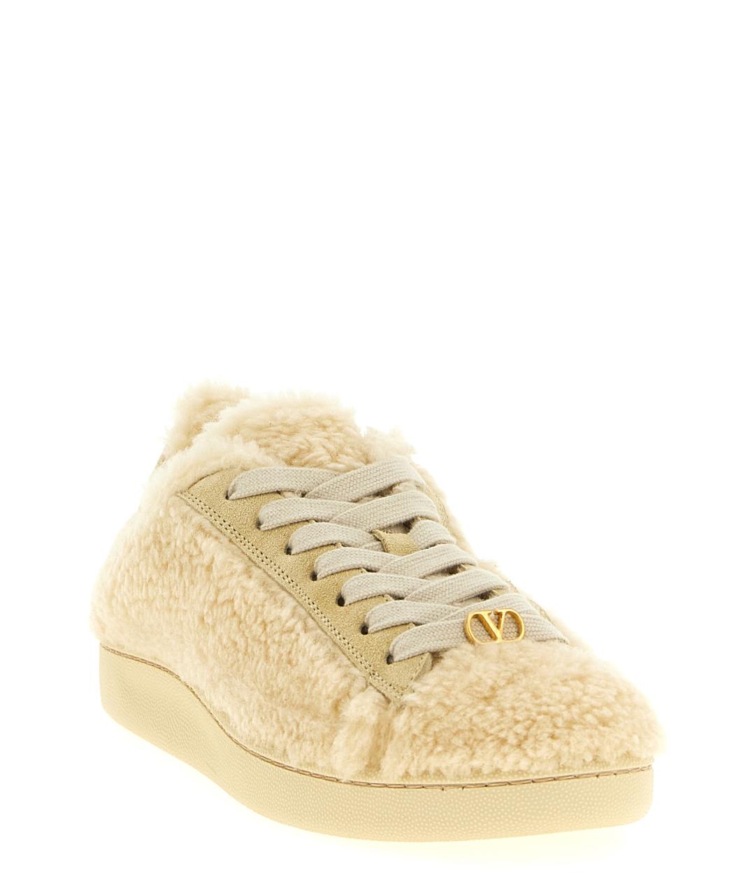 VALENTINO Бежевые текстильные кроссовки, фото 2