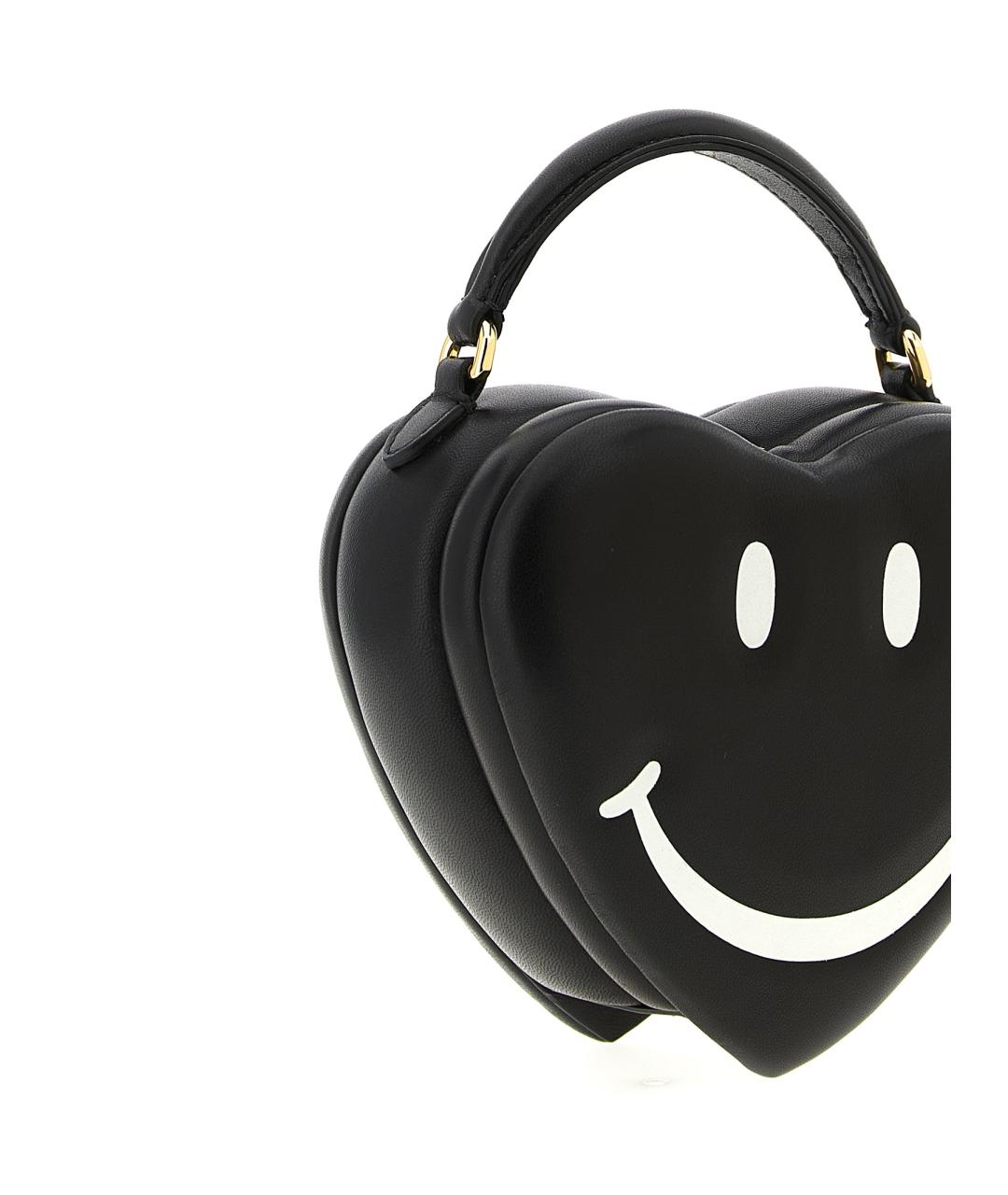 MOSCHINO Черная кожаная сумка тоут, фото 3